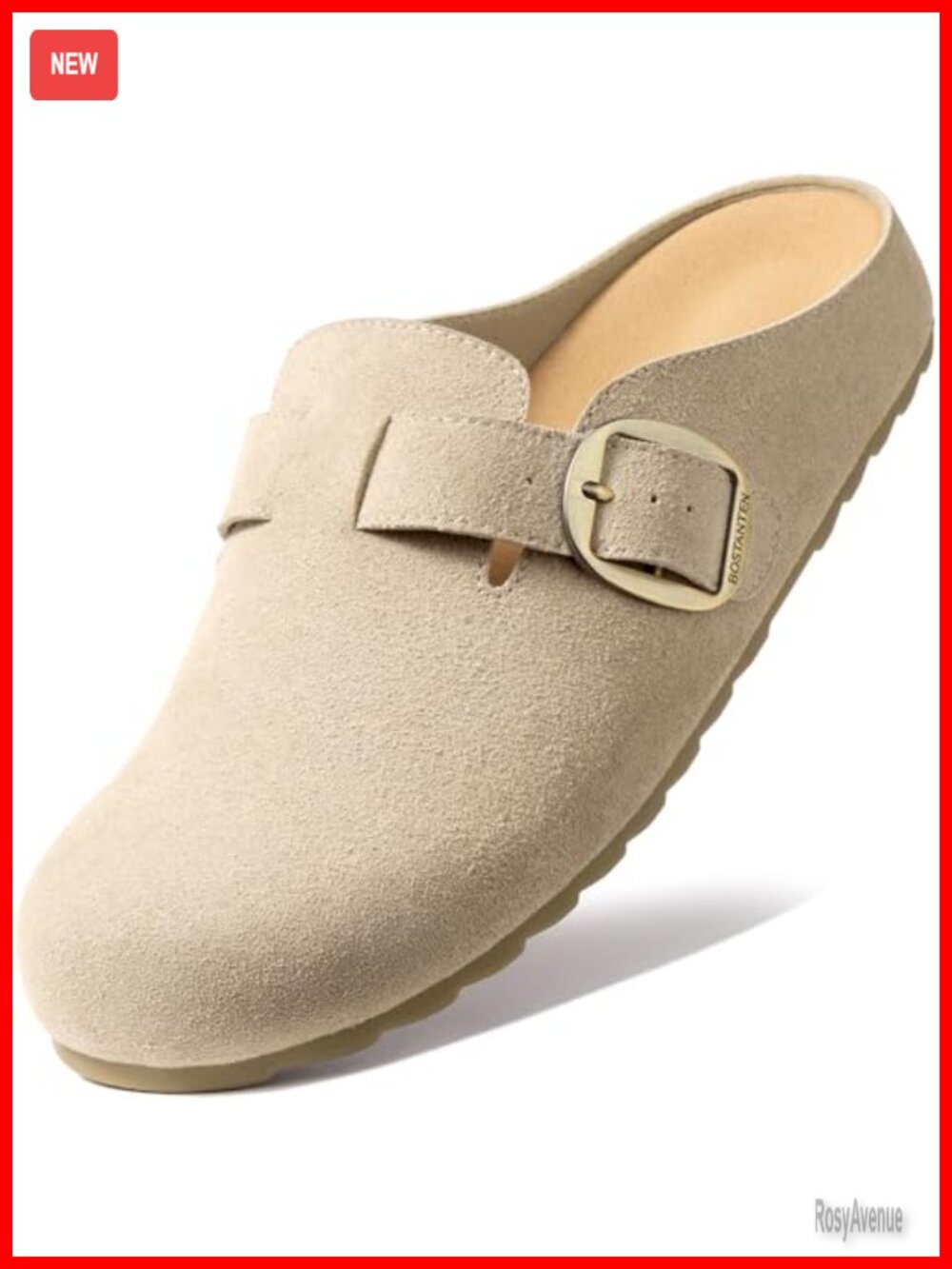 Wide Width Suede Mules with Cushioned Footbed and Arch Support